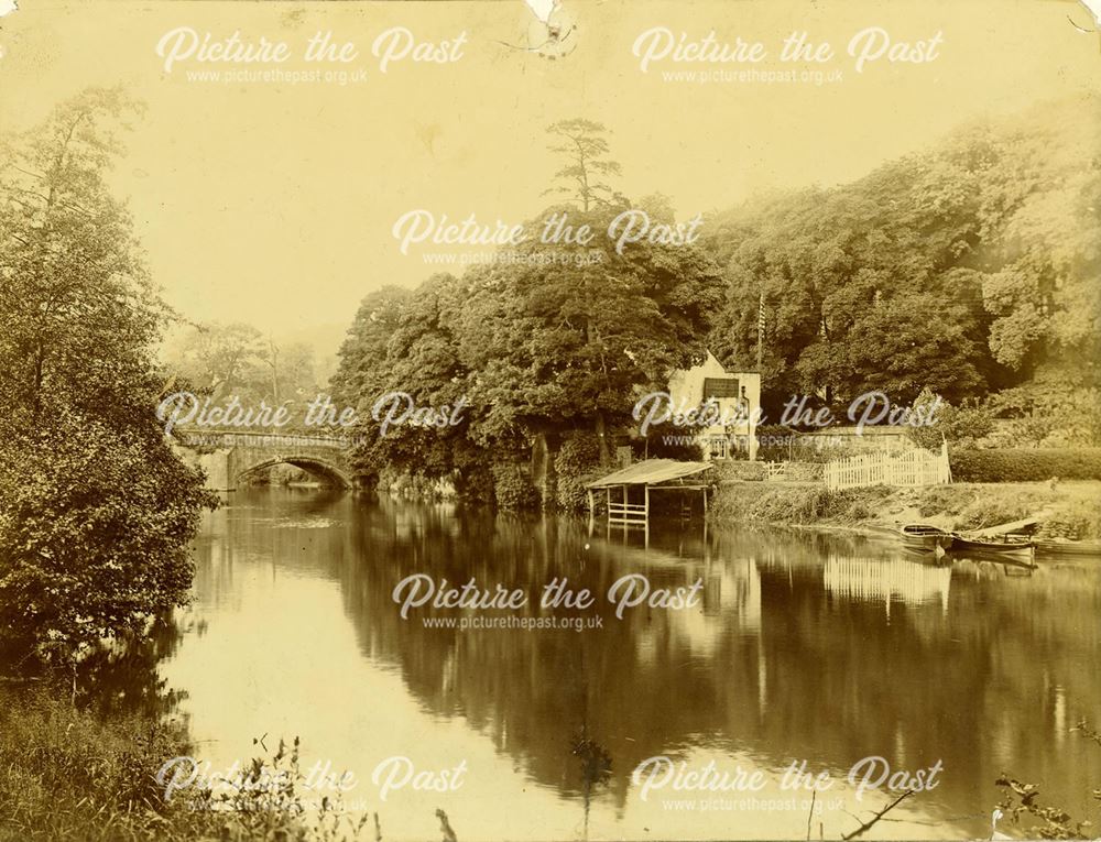 Bridge Inn Public House and Duffield Bridge over the river Derwent, Duffield, c 1900s