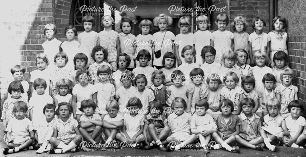 Primary Girls School Group Photograph, Shirley Road, Ripley, 1935 