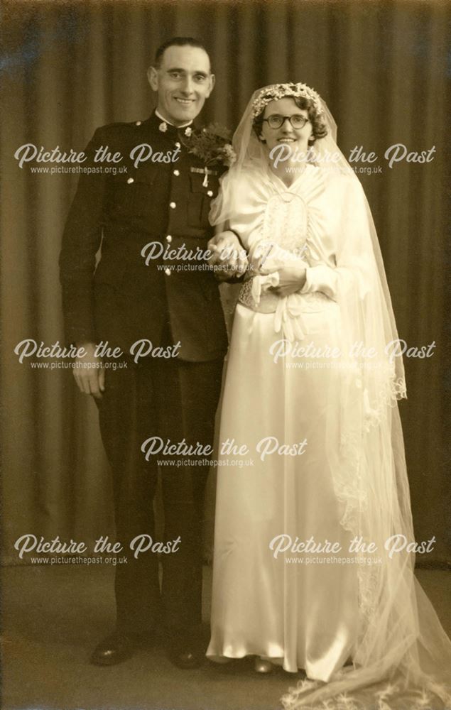 Wedding of Dollie Fletcher and Robert Temby, Parish Church of St Martin's, Alfreton, 1940s