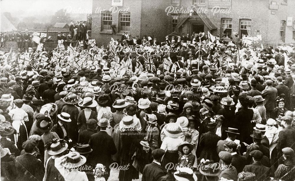 Coronation Celebrations, Red Lion Yard, Riddings, 1911