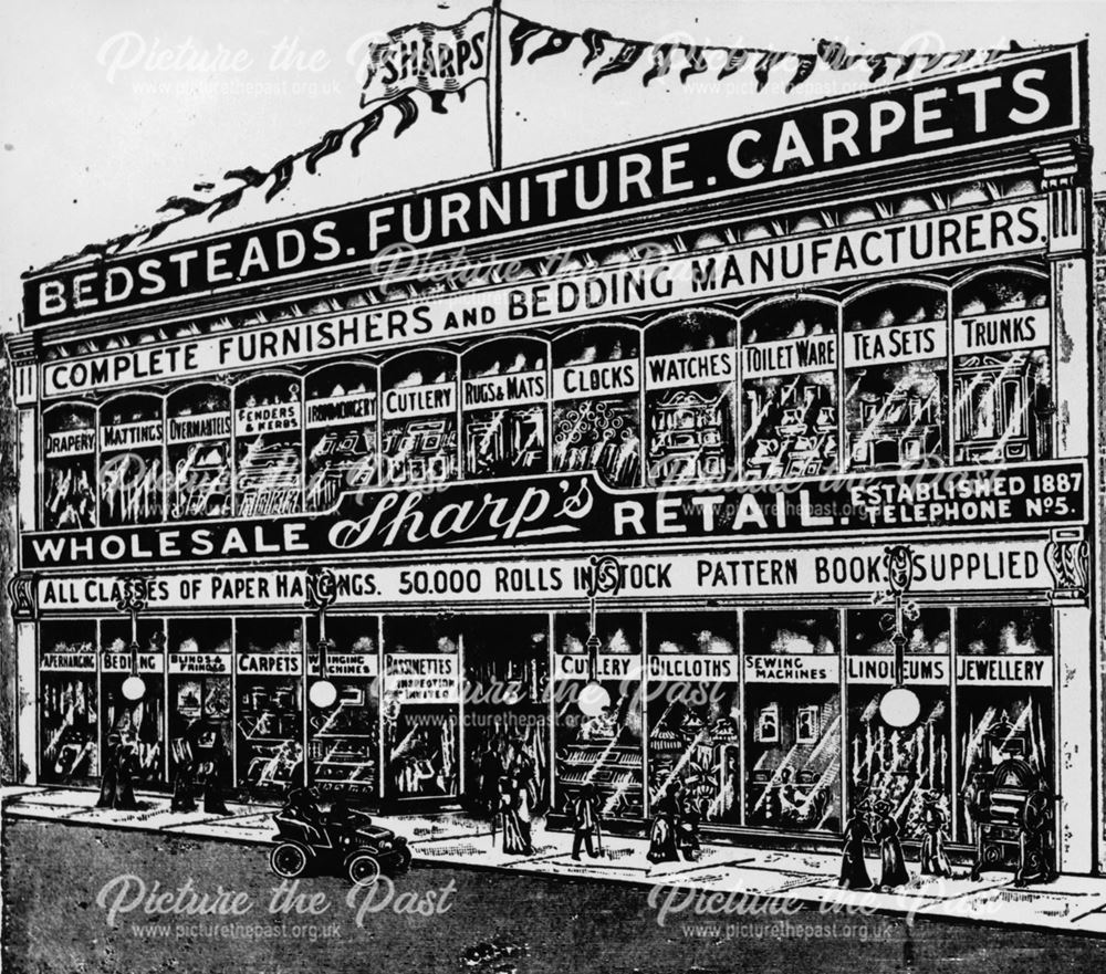 Advert for Sharp's Furniture Store, George Street, Riddings, 1975