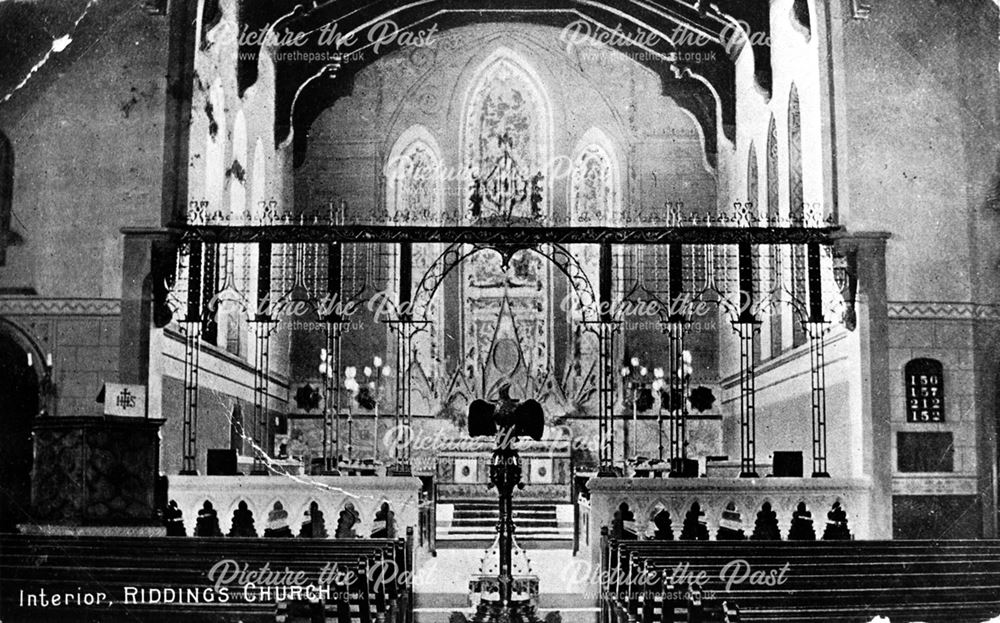 Interior of St James' Church, Church Street, Riddings, 1911