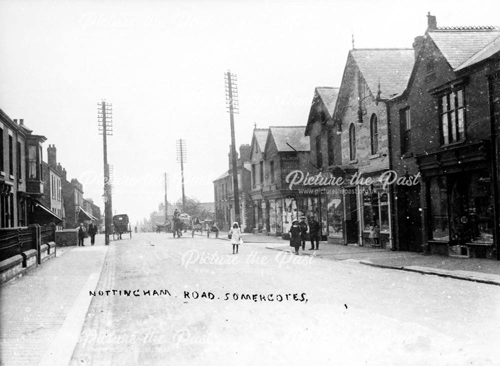 People shopping on Nottingham Road, Somercotes, 1900-10