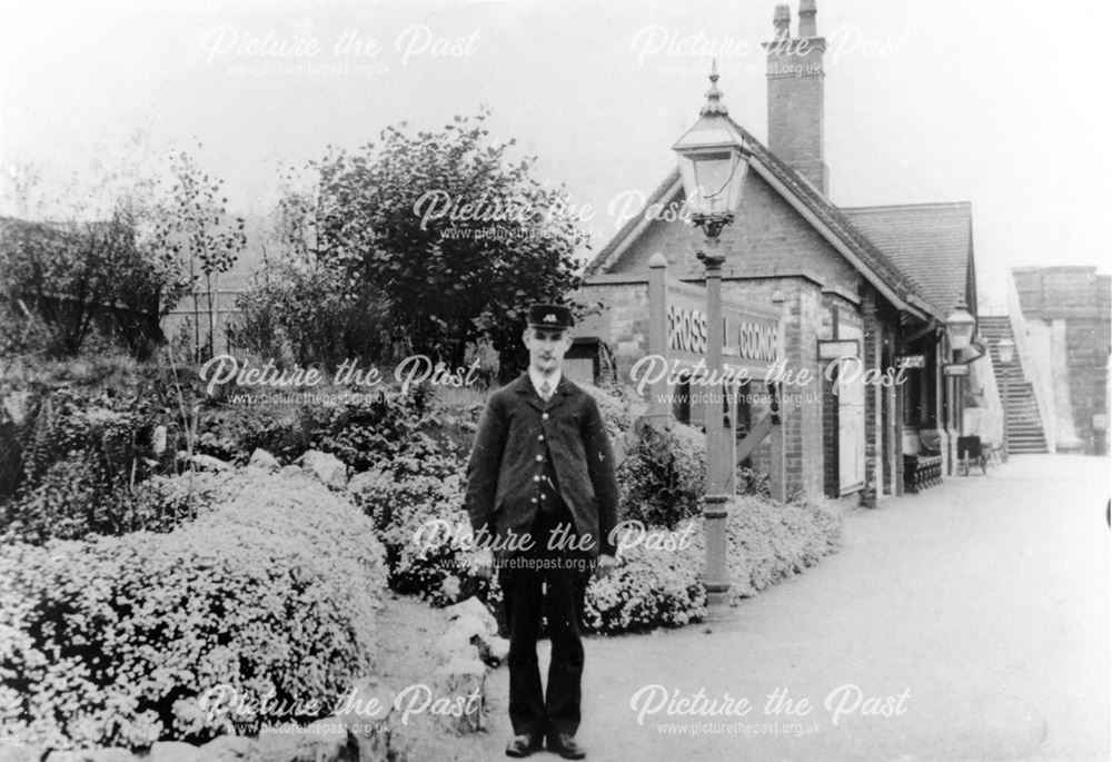 Crosshill and Codnor station and stationmaster, Cross Hill, c 1900s