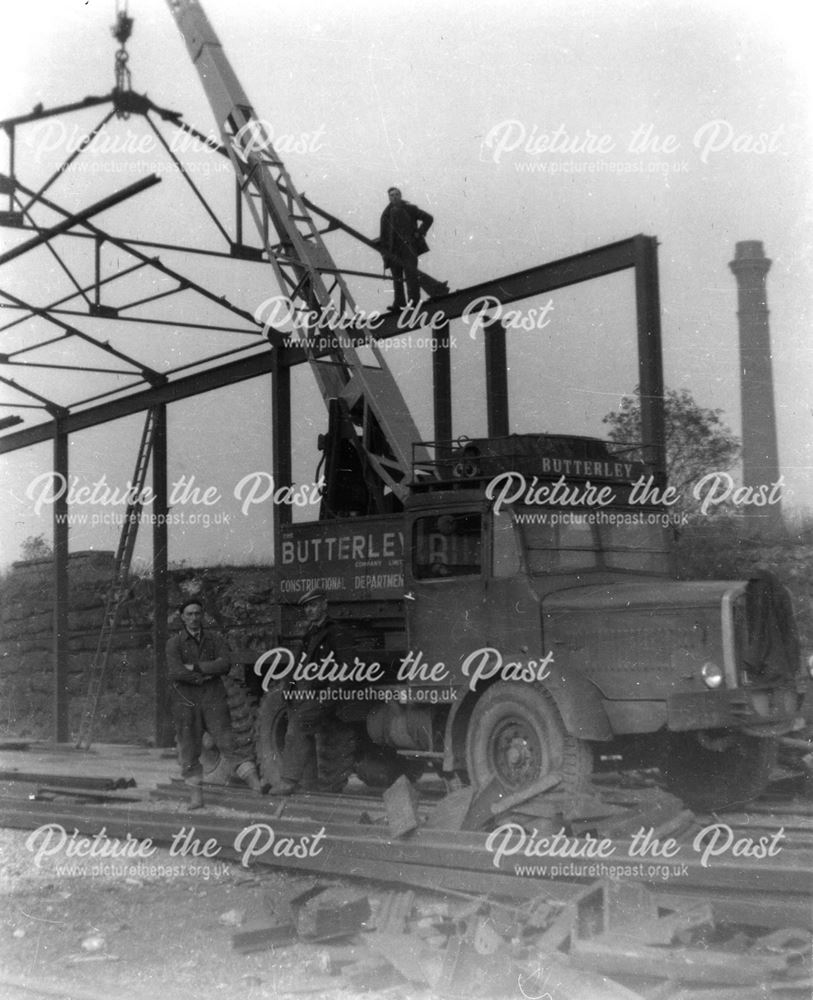 Building the new pattern shop on Cinder Bank, Butterley