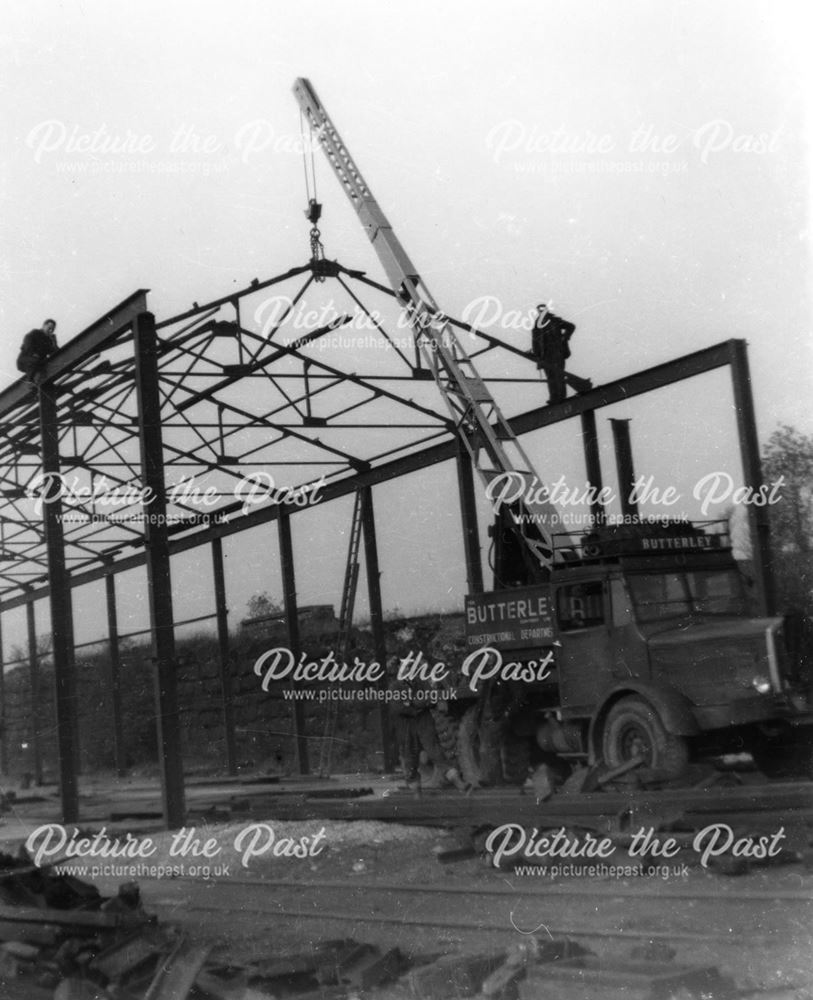 Building the new pattern shop on Cinder Bank, Butterley