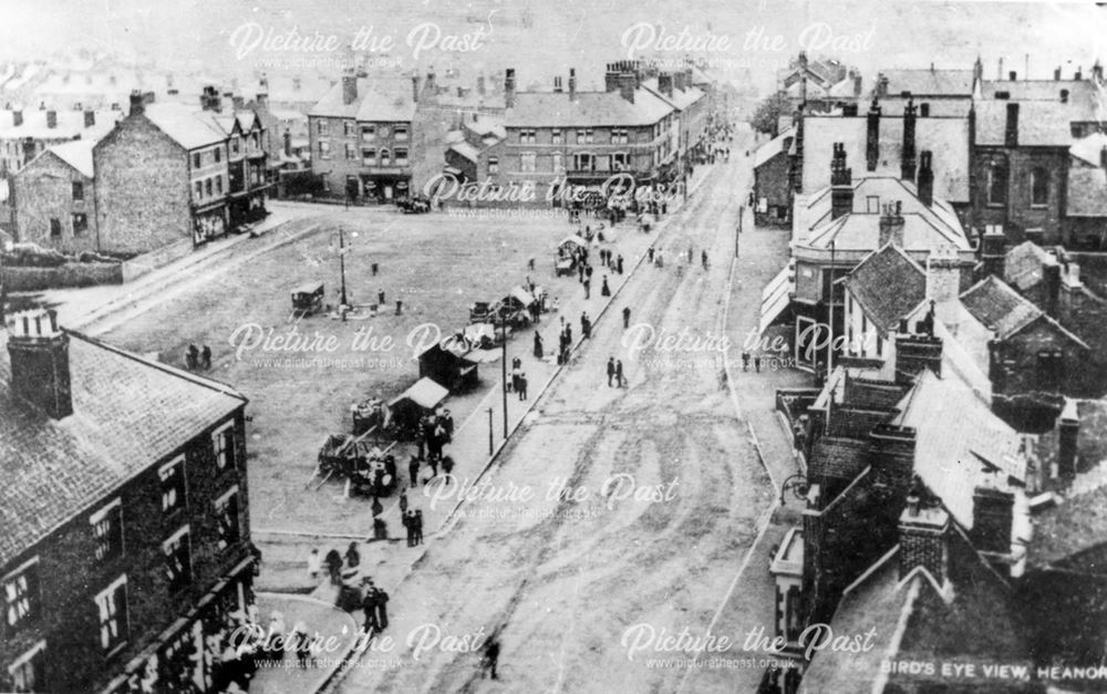 Birds eye view, Heanor market place early 1900'2