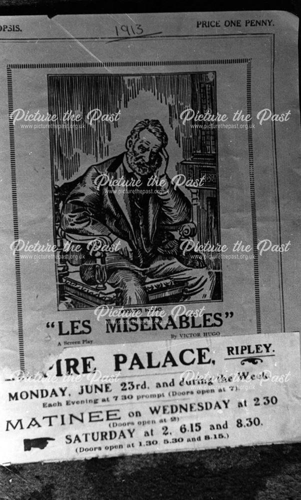 Cover of synopsis of the film 'Les Miserables' 1913