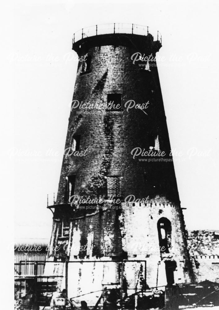 One of Riddings windmills during demolition 1963