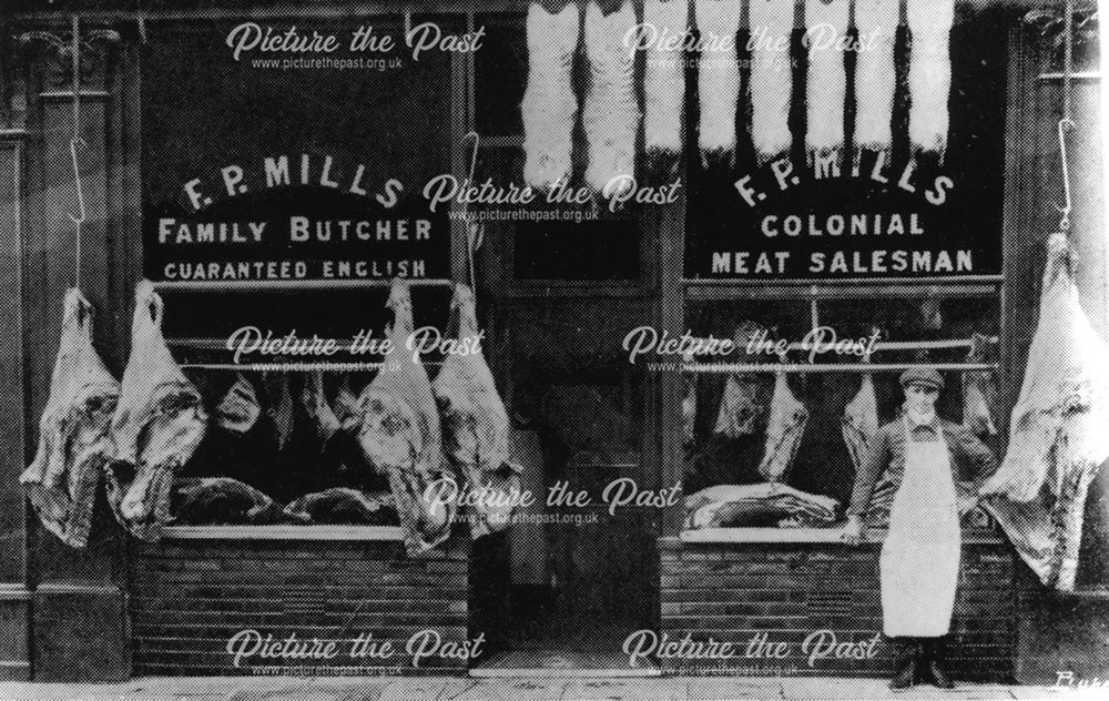 Mills Butcher's Shop, Church Street, Ripley, c 1905