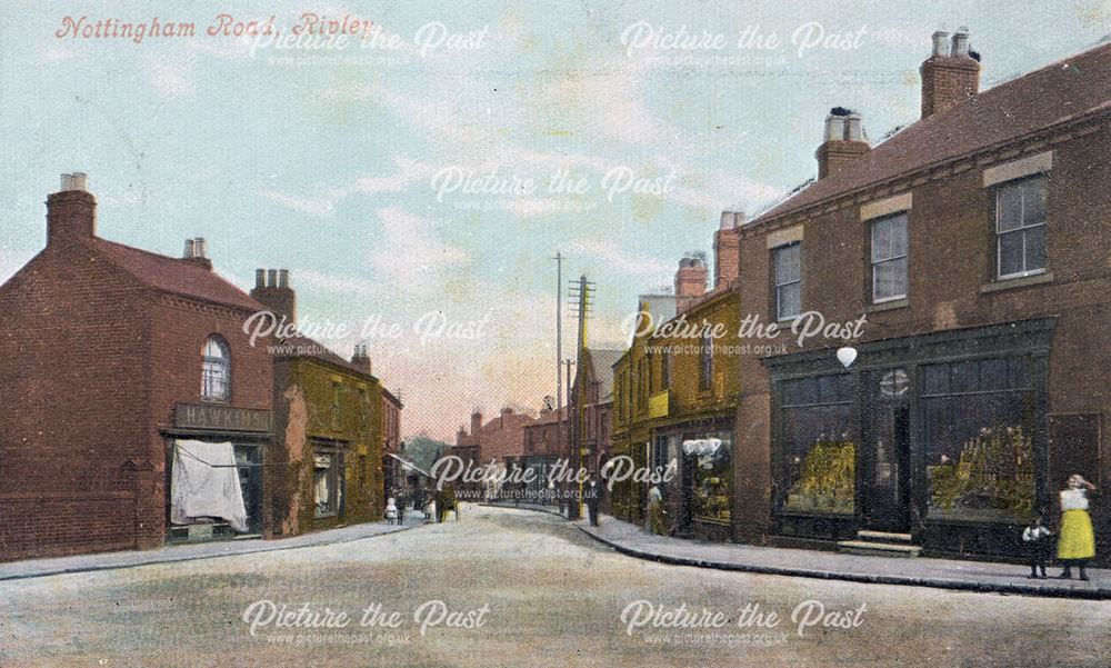 Nottingham Road, Ripley looking down from Co-Op Square early 1900's