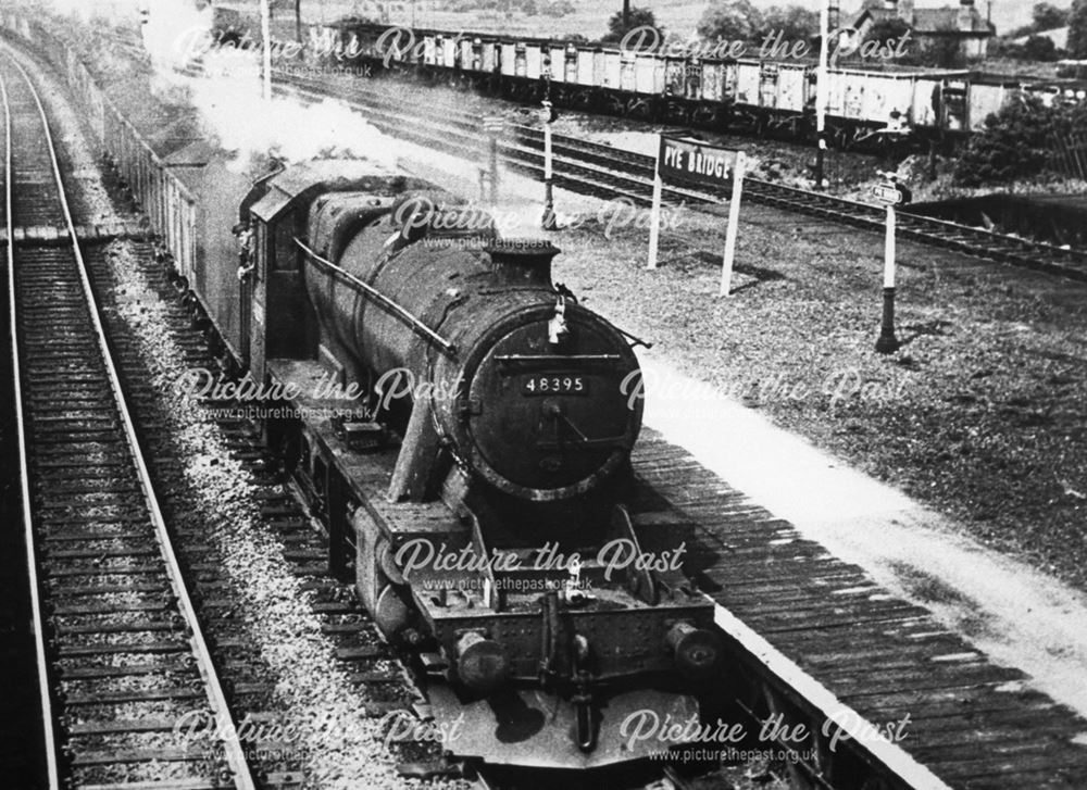 Train entering Pye Bridge station, Pye Bridge, near Somercotes, 1930s?