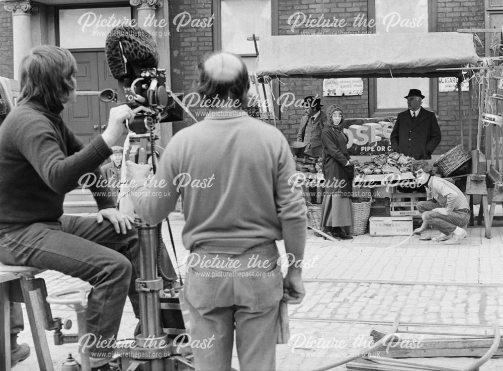 Filming of 'Shabby Tiger' at Crich Tramway Village, 1973