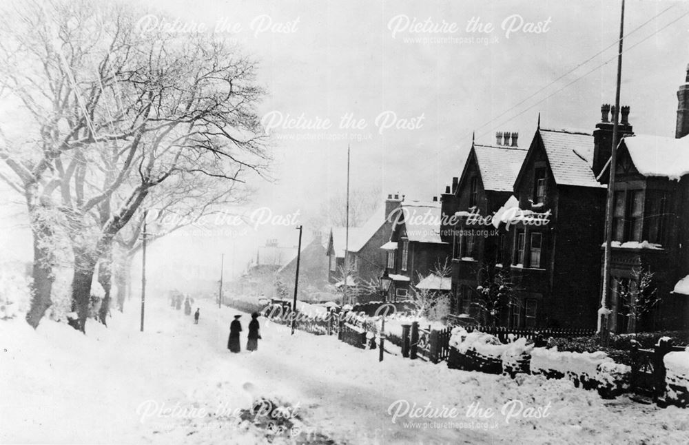 Mansfield Road in Snow, c 1930s