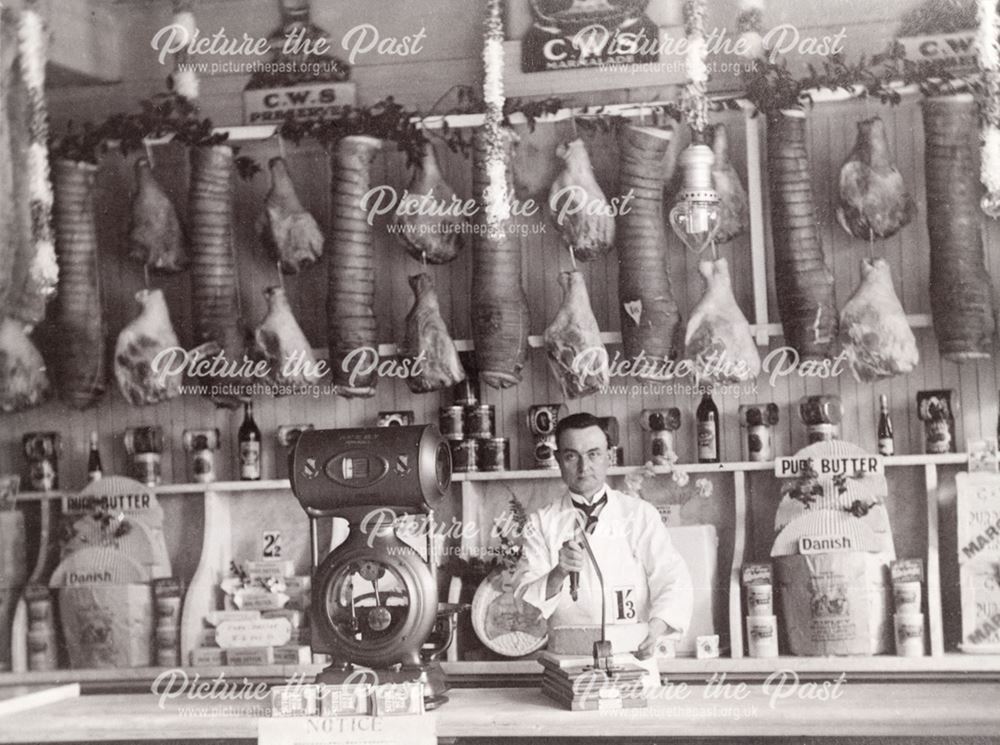 Interior of Ripley Co-Op Butcher's,c 1910-20