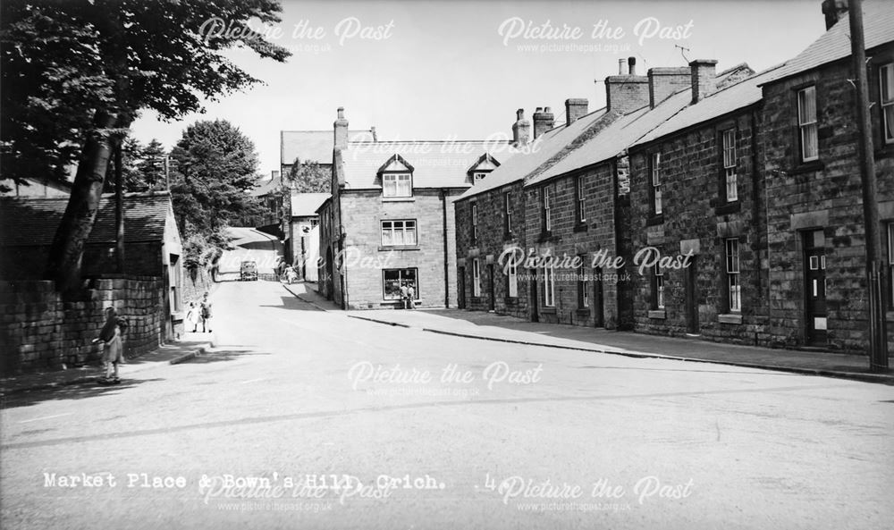 Market Place and Bowns Hill, Crich, c 1950