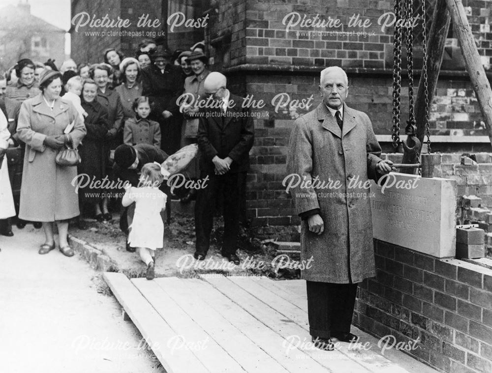 Laying the Foundation Stone of St. John's Church Hall, Ripley, 1955