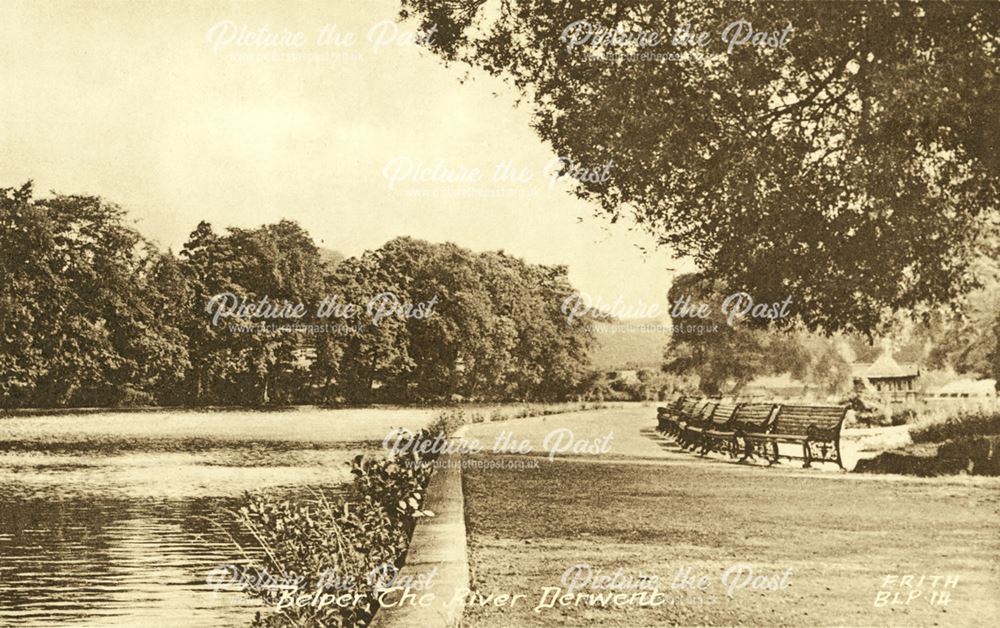 River Derwent, River Gardens, Belper, c 1920
