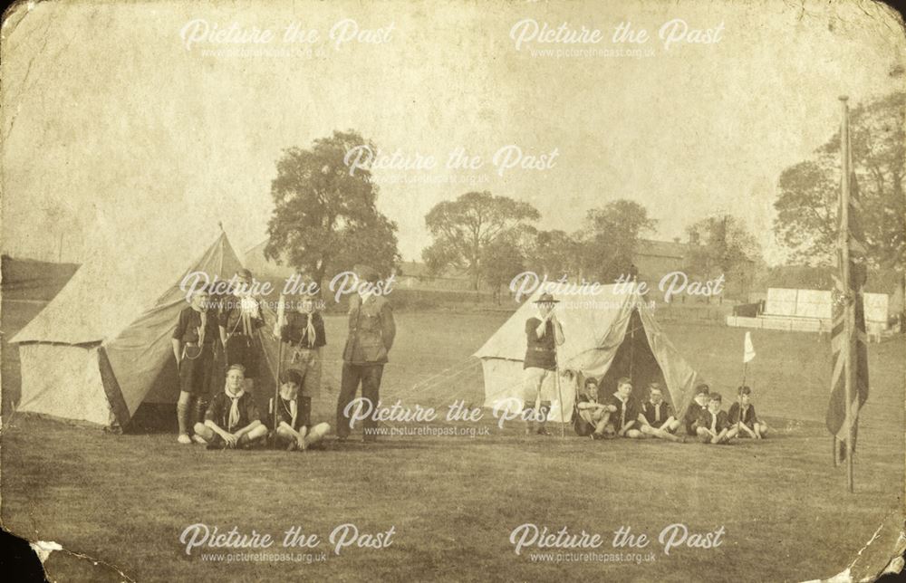 9th Belper (St Mark's) tent-pitching demonstration, Belper Meadows Cricket Pitch, c 1943