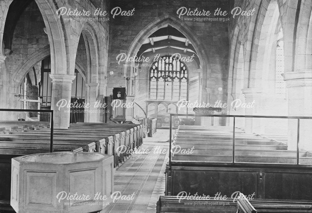 St Alkmund's interior, before restoration, Church Drive, Duffield