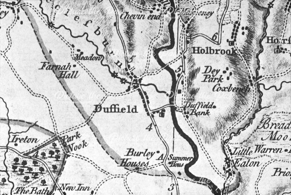 Burdett's Map (medium magnification), Duffield, 1762-67