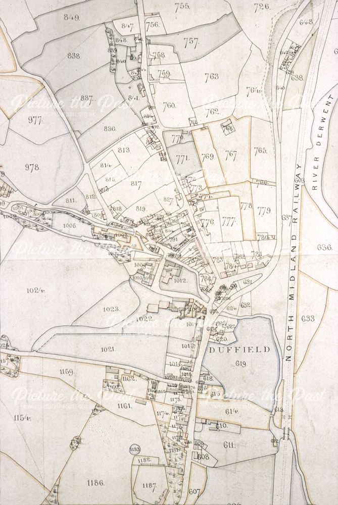 1840 Survey Map of Centre of Duffield Village