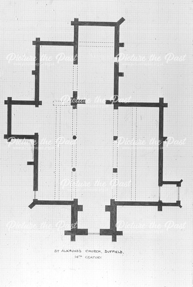 St Alkmund's floor plan, 14th Century, Church Drive, Duffield