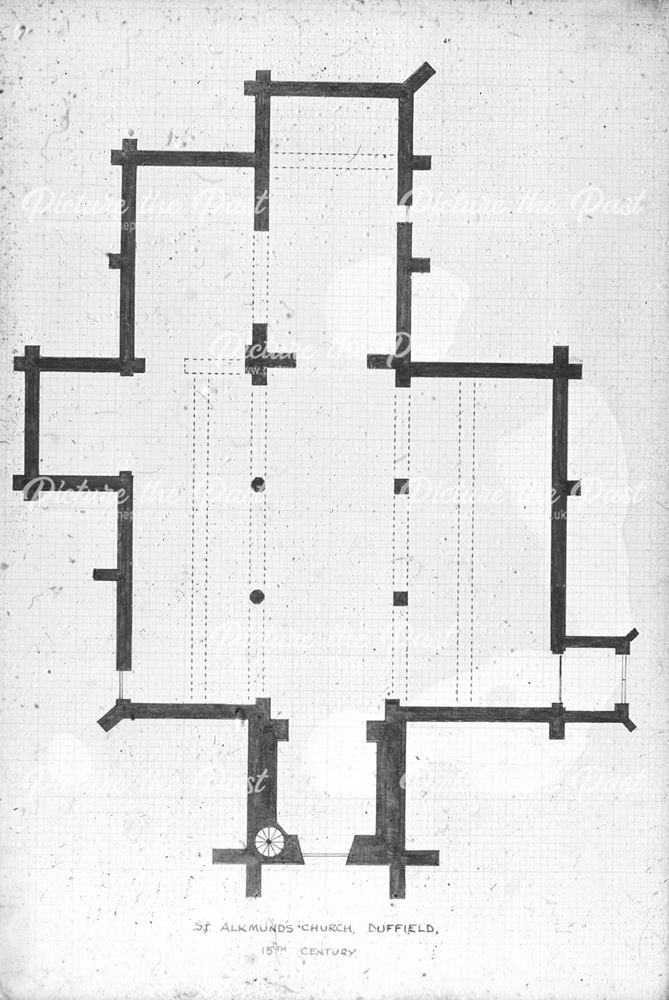 St Alkmund's floor plan, 15th Century, Church Drive, Duffield