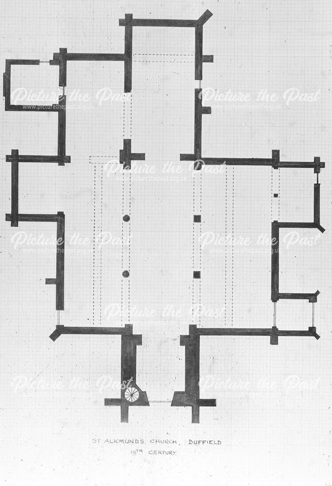 St Alkmund's floor plan, late 19th Century, Church Drive, Duffield