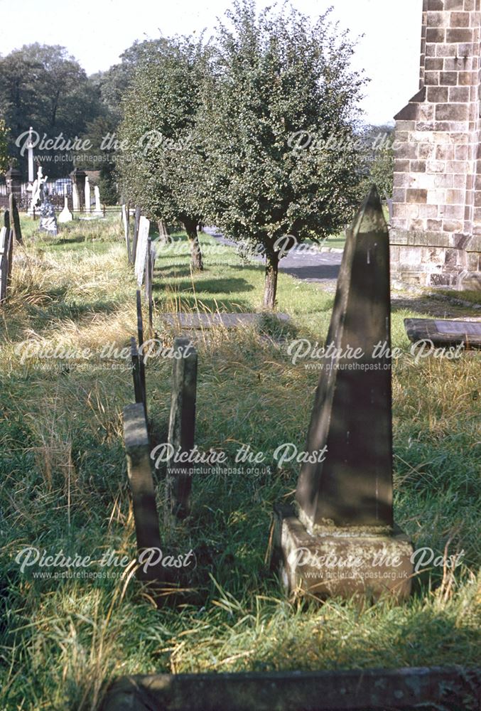 Duffield Churchyard - straight line of tombstones