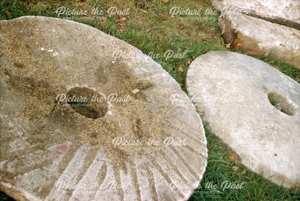 Grinding Stones at Middle Mill during demolition, Duffield