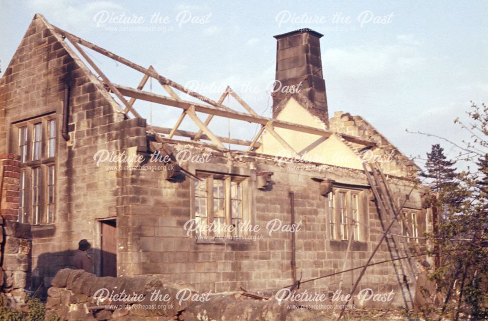 Demolition of Parish Room, Duffield, c 1963