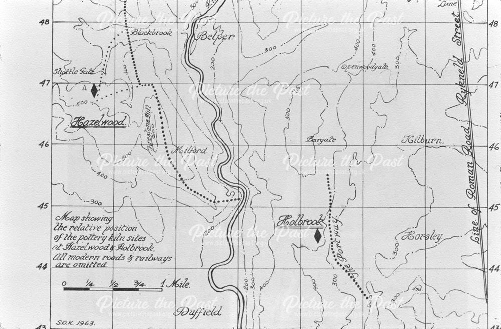 Map of Hazelwood/Holbrook and Roman Kilns