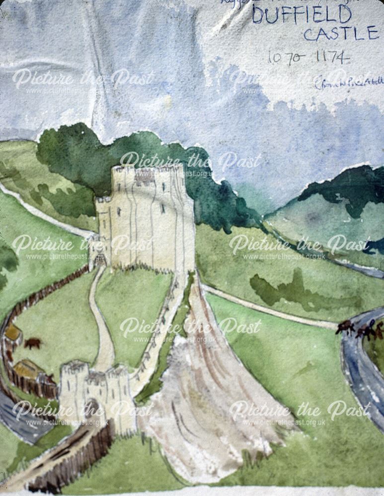 Artist's reconstruction of Duffield Castle in the period 1070-1174