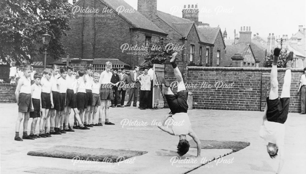 Open Day Gymnastics at Ripley County Senior Boys School, 1954