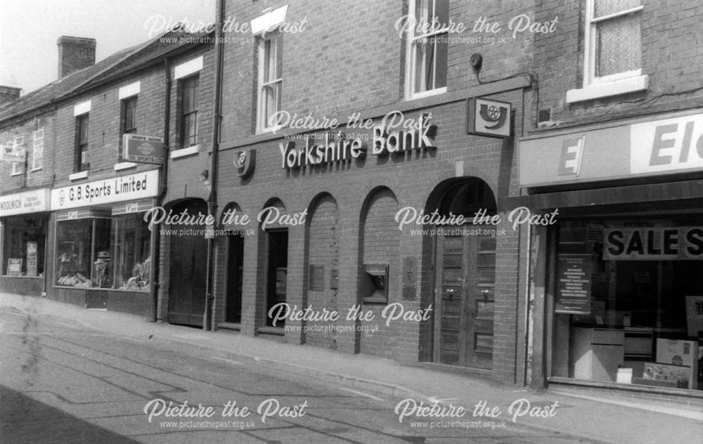 Yorkshire Bank and shops, Oxford Street, Ripley, c 1980s