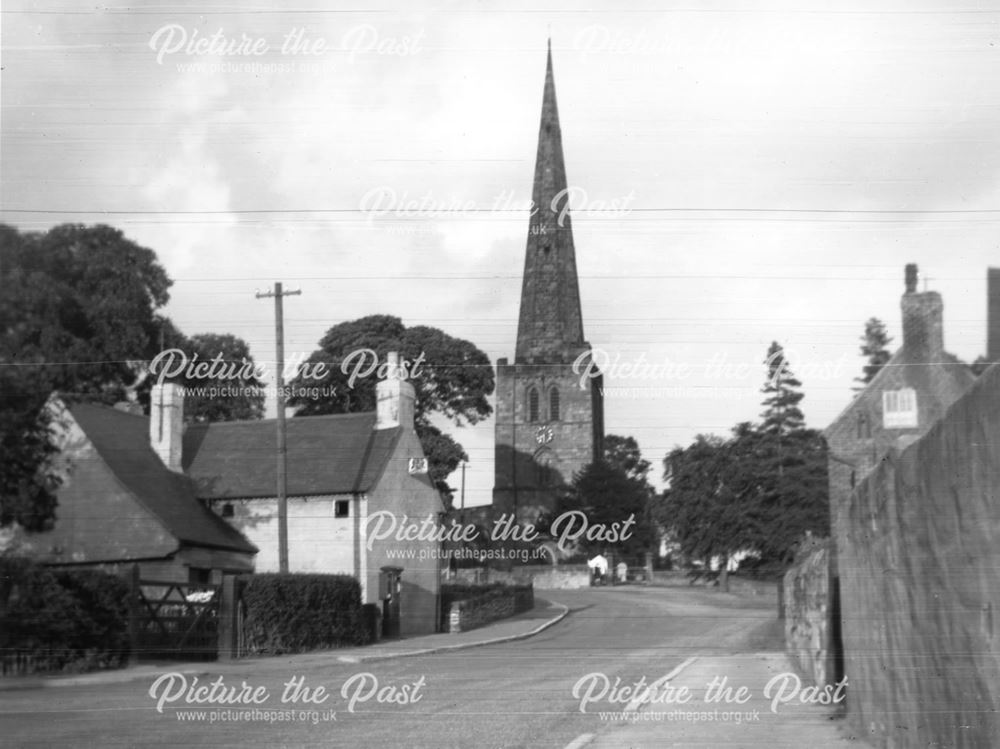 All Saints Parish Church and village, Moor Road, Breadsall, 1960s?