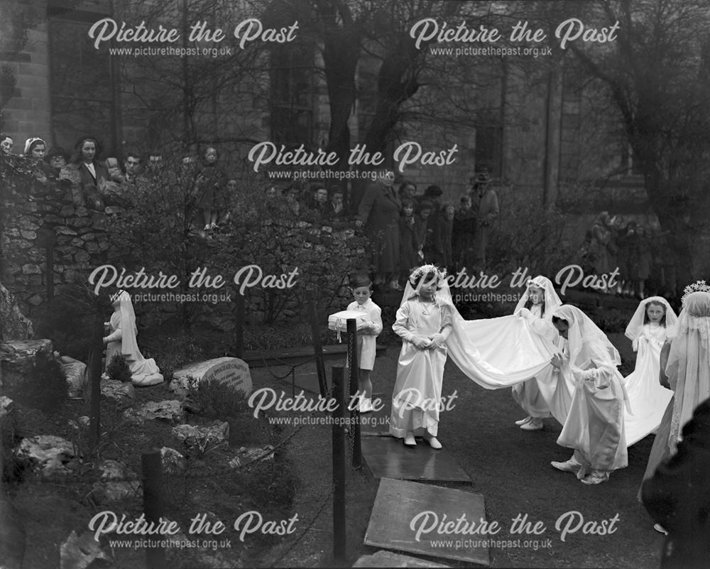 Children in a ceremony or parade, St Anne's Roman Catholic Church, Buxton