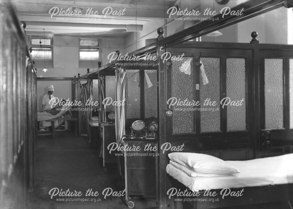 Treatment cubicles at the Devonshire Royal Hospital, Buxton,