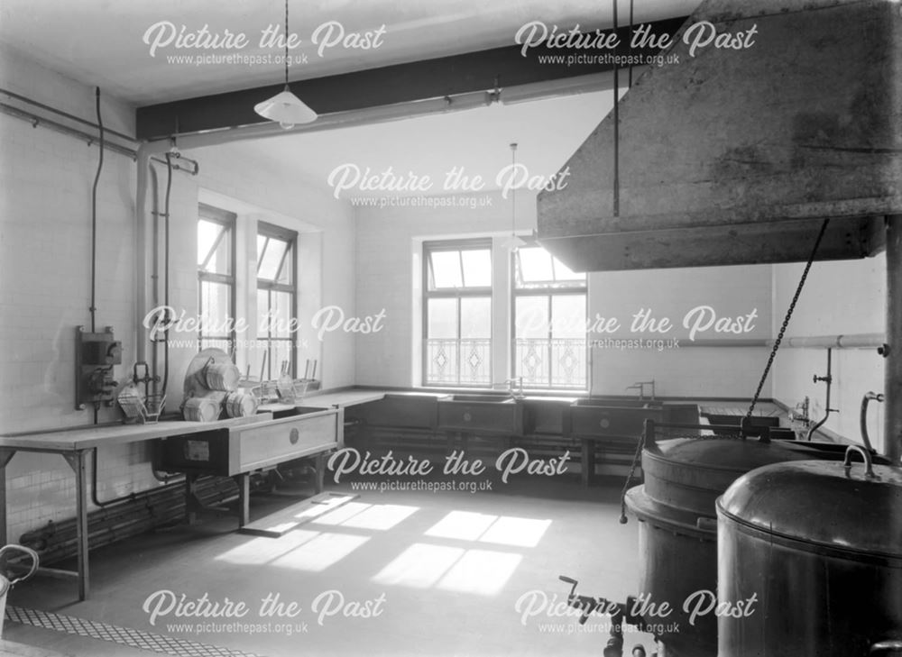 Interior of kitchen washrooms/scullery - Devonshire Royal Hospital, Buxton,
