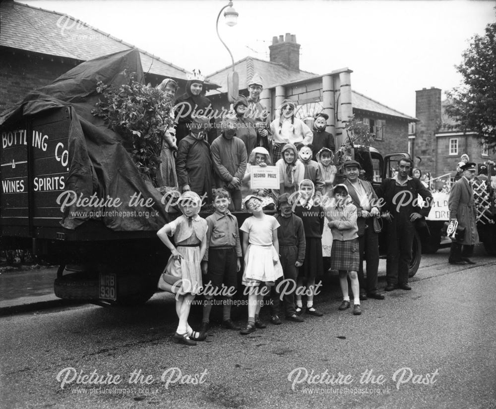 Well dressing float, Fairfield 17th Scouts and Cubs, Cross Street, Fairfield, Buxton, 1958