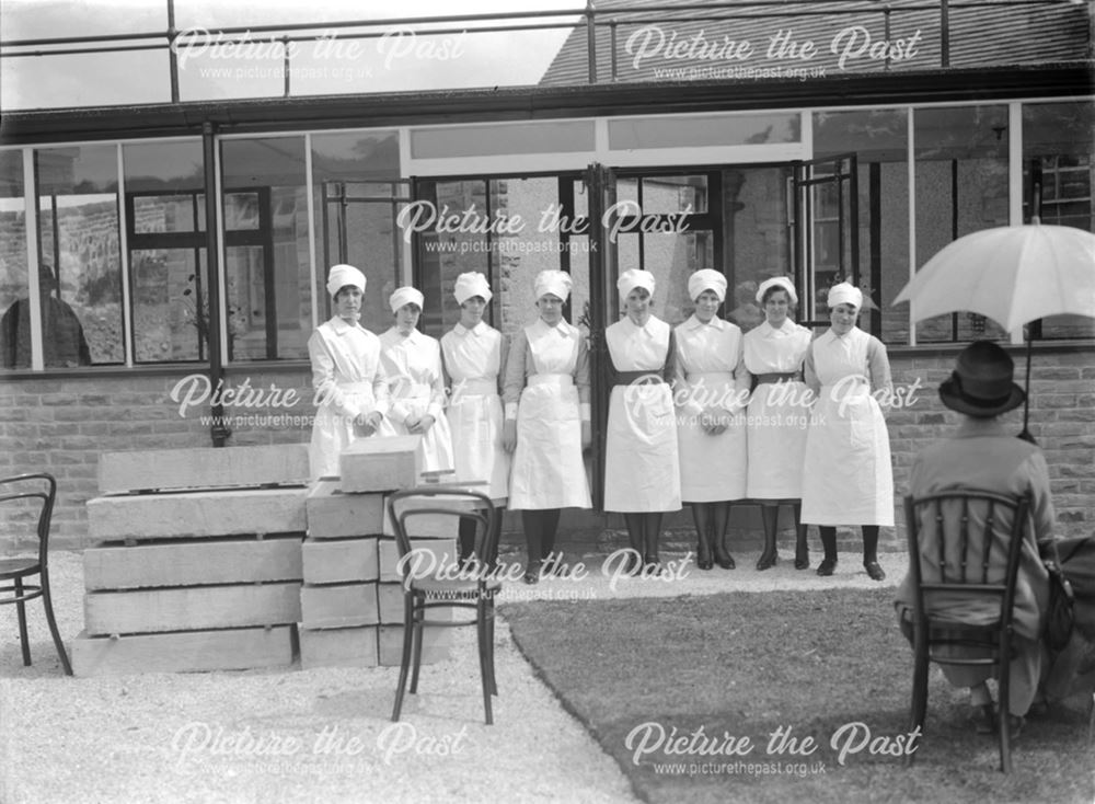 Group of nurses at the opening of the new Children's Ward - Buxton and District Cottage Hospital