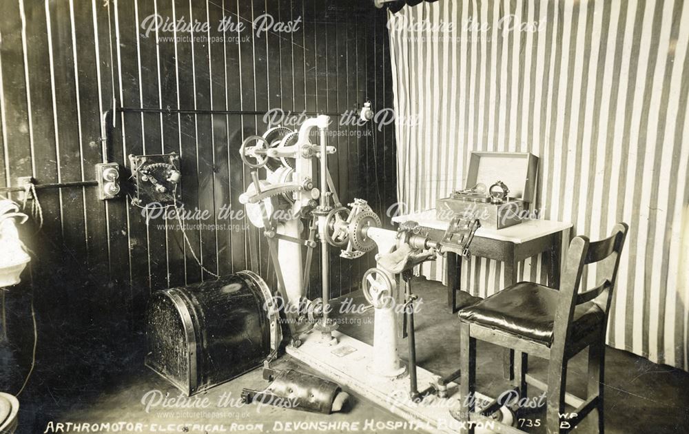 Arthromotor-Electrical Room, Devonshire Hospital, Buxton, pre 1934