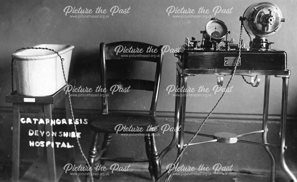 Cataphoresis equipment, Devonshire Hospital, Buxton, pre 1934