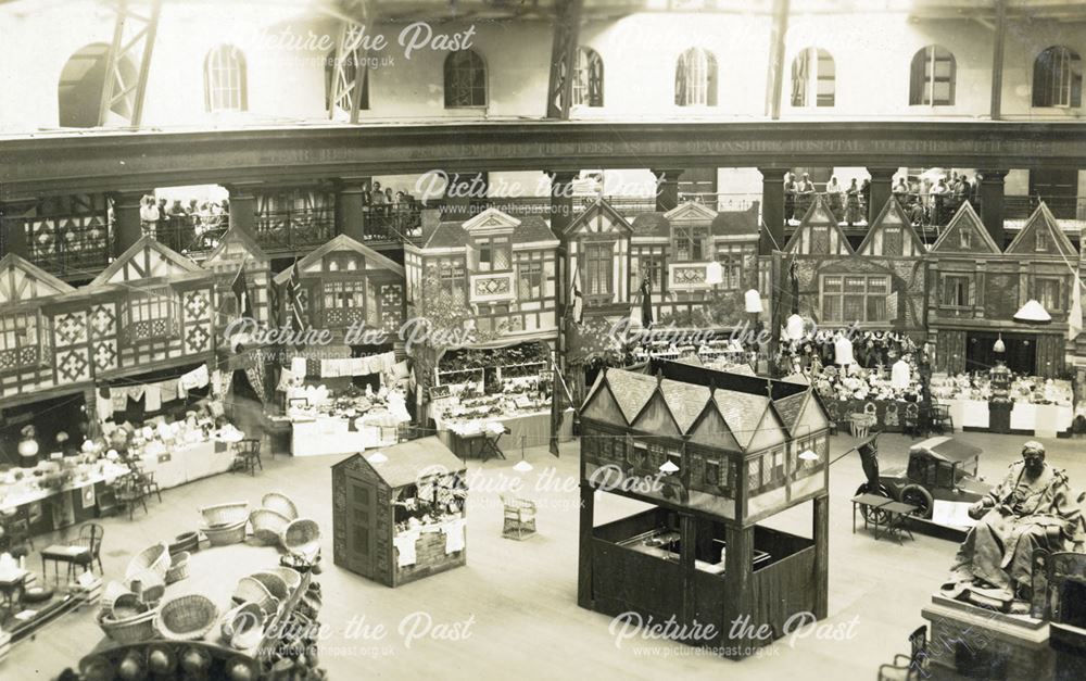 Indoor market bazaar at the Devonshire Hospital, Buxton, 1920s ?