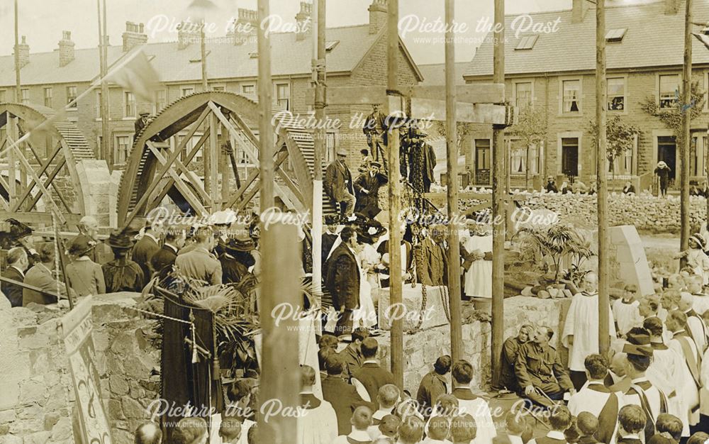 Laying the foundation stone of St Mary's Church, Buxton, 1914 ?