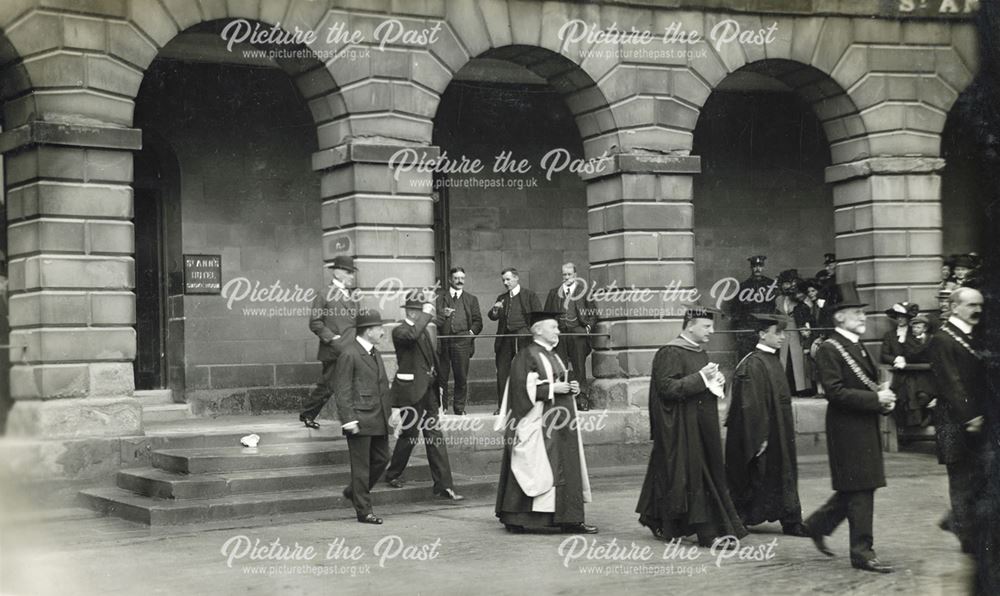 Civic dignitaries, The Crescent, Buxton, c 1920s ?