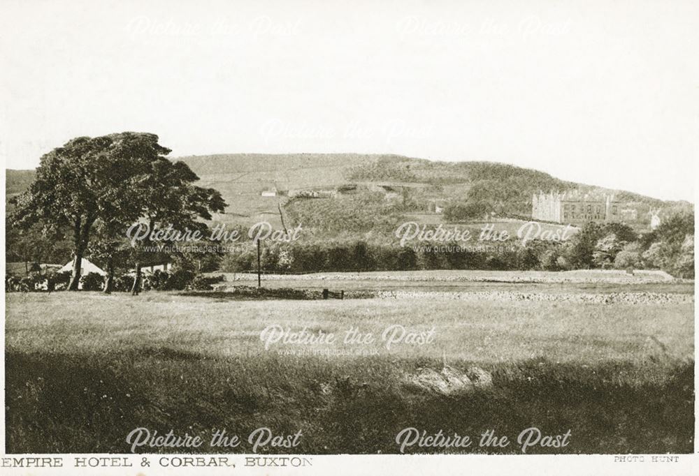Distant view of the Empire Hotel and Corbar, c 1919