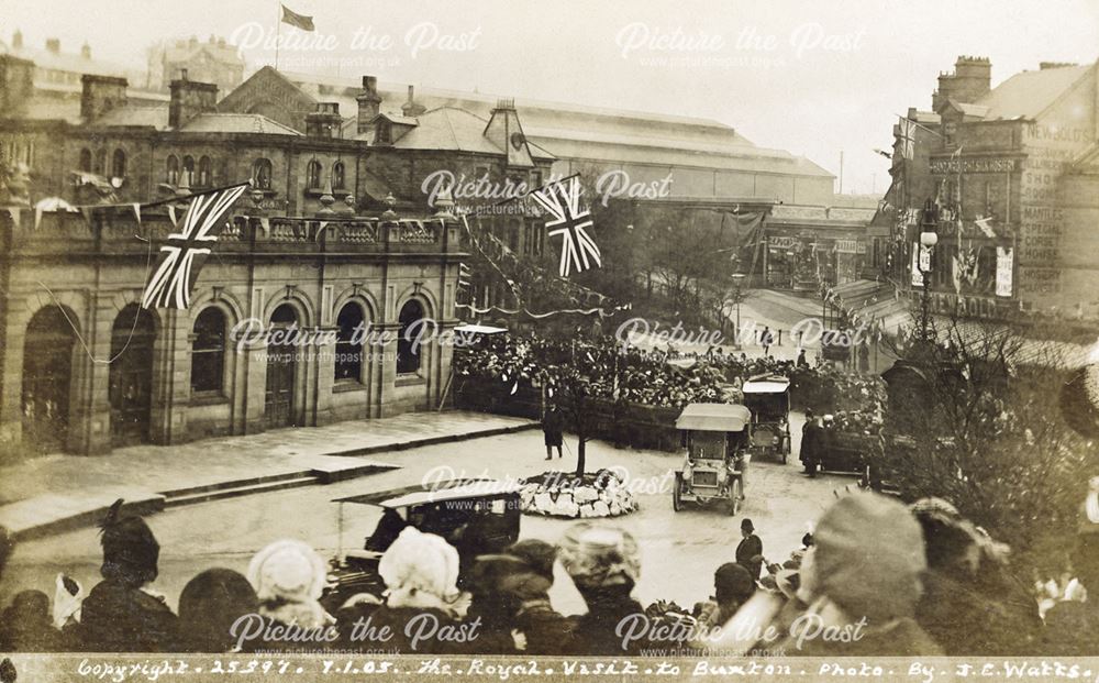 Royal visit, The Crescent, Buxton, 1905