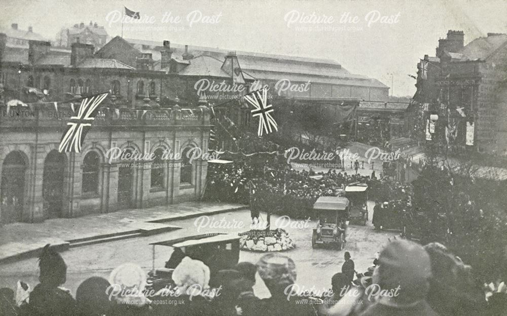 Royal visit, The Crescent, Buxton, 1905